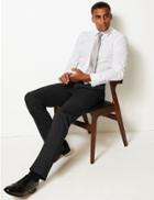 Marks & Spencer Regular Fit Pleated Trousers Black