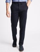 Marks & Spencer Slim Fit Cotton Rich Chinos With Stretch Navy
