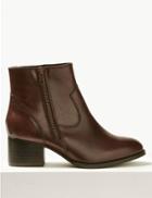 Marks & Spencer Leather Ankle Boots Chocolate