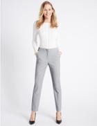 Marks & Spencer Spotted Slim Leg Trousers Grey Mix