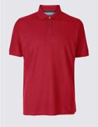Marks & Spencer Pure Cotton Pique Polo Shirt Red