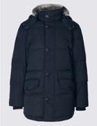 Marks & Spencer Down & Feather Parka With Stormwear&trade; Navy