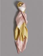 Marks & Spencer Pure Silk Spotted Scarf Pink Mix