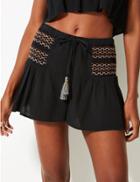Marks & Spencer Embroidered Woven Beach Shorts Black Mix