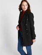 Marks & Spencer Double Breasted Pea Coat Black