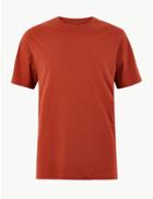 Marks & Spencer Pure Cotton Crew Neck T-shirt Dark Orange