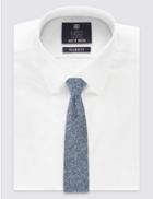 Marks & Spencer Handmade Silk Nep Textured Tie Chambray