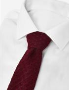 Marks & Spencer Skinny Textured Knitted Tie Burgundy