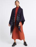 Marks & Spencer Tonal Striped Wrap Navy Marl