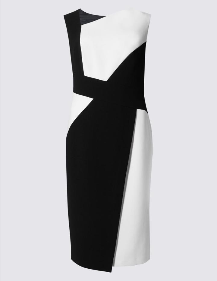 Marks & Spencer Panel Shift Dress Black Mix