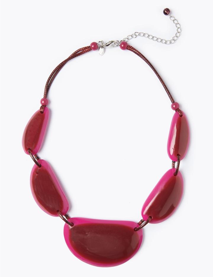 Marks & Spencer Pebble Necklace Berry