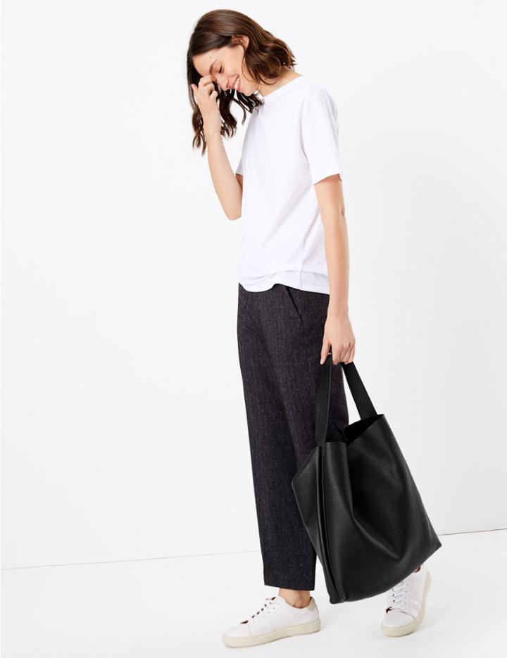 Marks & Spencer Leather Casual Hobo Bag Black