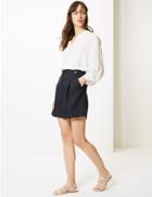 Marks & Spencer Linen Shorts Navy