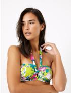 Marks & Spencer Tropical Print Twist Halter Neck Bikini Top Citrus