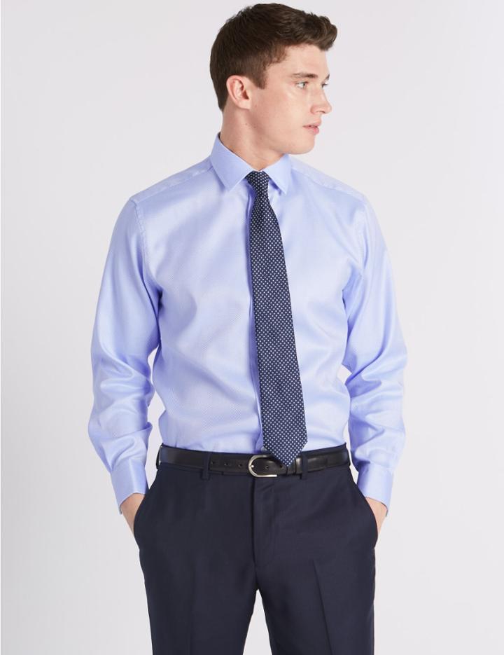 Marks & Spencer Pure Cotton Regular Fit Shirt Sky