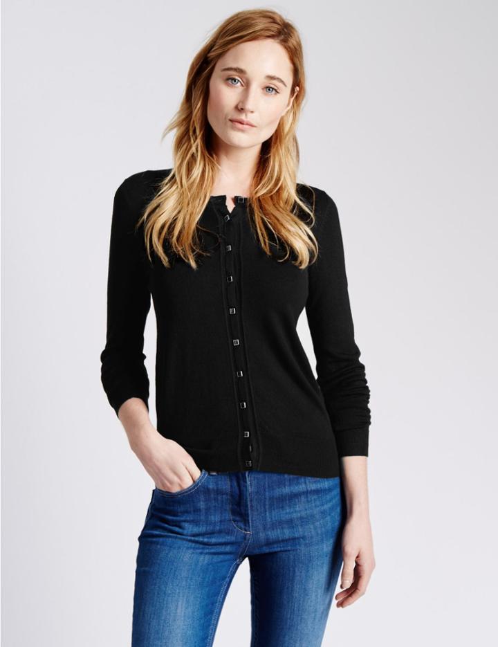 Marks & Spencer Button Through Cardigan Black