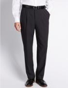 Marks & Spencer Single Pleat Trousers Navy