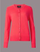 Marks & Spencer Pure Cashmere Button Through Cardigan Crimson