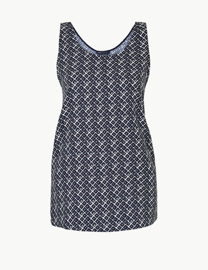 Marks & Spencer Geometric Print Vest Top Navy Mix