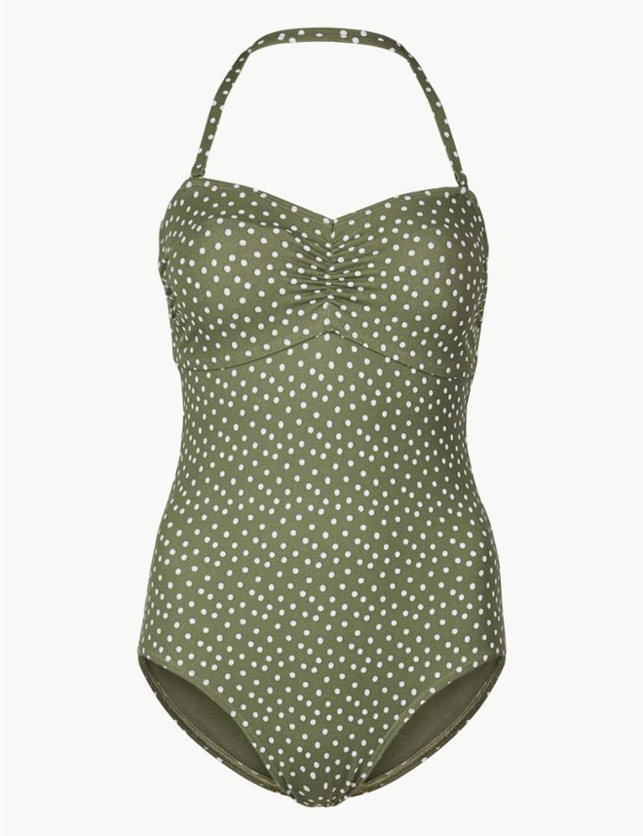 Marks & Spencer Secret Slimming™ Non-wired Swimsuit Khaki Mix