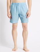 Marks & Spencer Quick Dry Cotton Blend Striped Swim Shorts Blue Mix