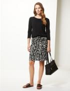Marks & Spencer Animal Print A-line Mini Skirt Charcoal Mix