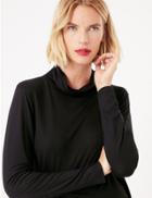 Marks & Spencer Turtle Neck Relaxed Fit Top Black