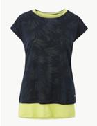 Marks & Spencer Double Layer Short Sleeve Sport Top Navy Mix