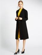 Marks & Spencer Tie Belt Overcoat Black Mix
