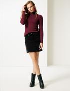 Marks & Spencer Corduroy A-line Mini Skirt Black