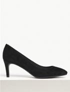 Marks & Spencer Wide Fit Suede Stiletto Heel Court Shoes Black