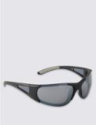 Marks & Spencer Impact Resistant Wrap Sunglasses Black/grey