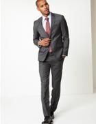 Marks & Spencer Grey Slim Fit Wool Trousers Grey