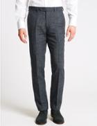 Marks & Spencer Linen Miracle Slim Fit Trousers Denim