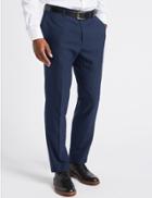 Marks & Spencer Navy Textured Tailored Fit Trousers Navy