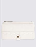 Marks & Spencer Leather Stab Stitch Purse Putty