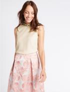Marks & Spencer Embellishment High Neck Vest Top Ivory