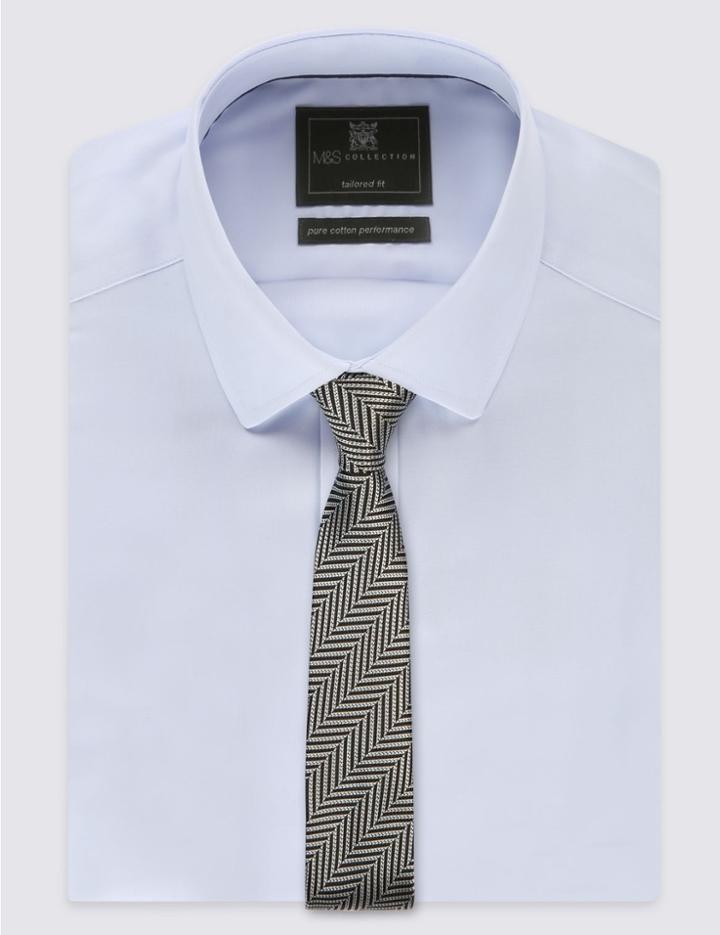 Marks & Spencer Slim Fit Textured Tie Periwinkle