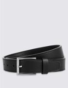 Marks & Spencer Twin Stitch Faux Leather Belt Black