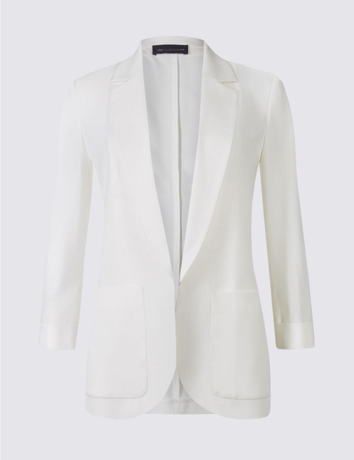 Marks & Spencer Petite Patch Pocket Jacket Winter White