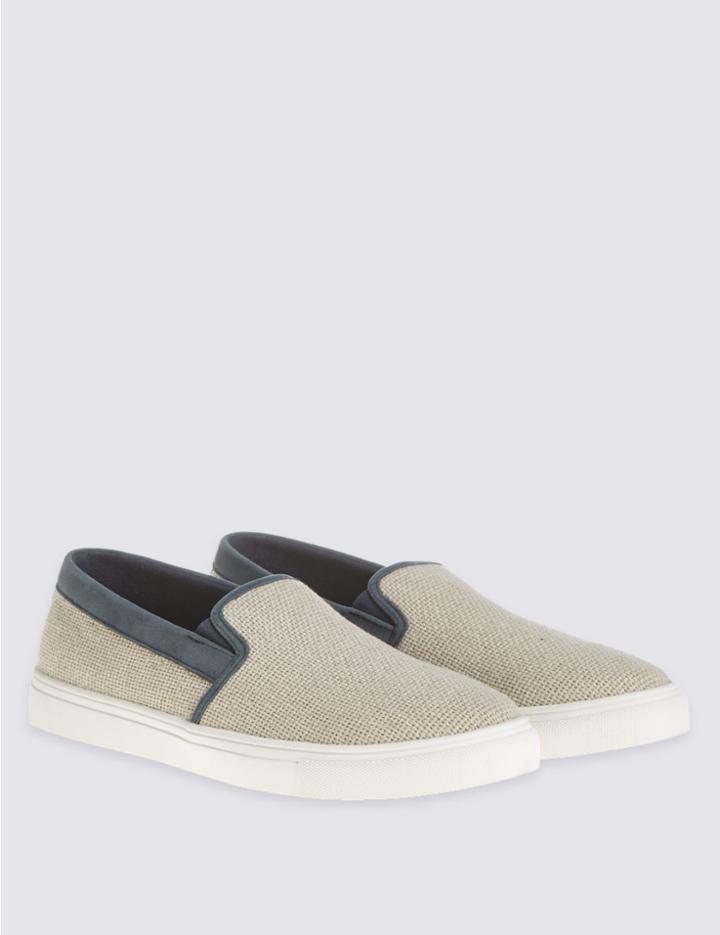Marks & Spencer Weave Slip-on Shoes Neutral