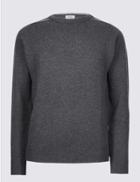 Marks & Spencer Pure Lambswool Jumper Dark Grey Mix