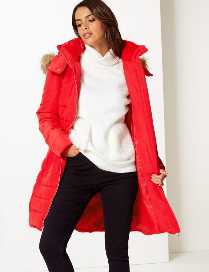 Marks & Spencer Padded Coat With Stormwear&trade; Scarlet
