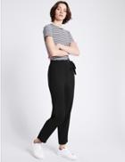 Marks & Spencer Eyelet Detail Slim Leg Trousers Black