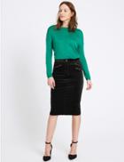 Marks & Spencer Cotton Rich A-line Midi Skirt Black