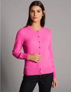 Marks & Spencer Pure Cashmere Button Through Cardigan Hot Pink