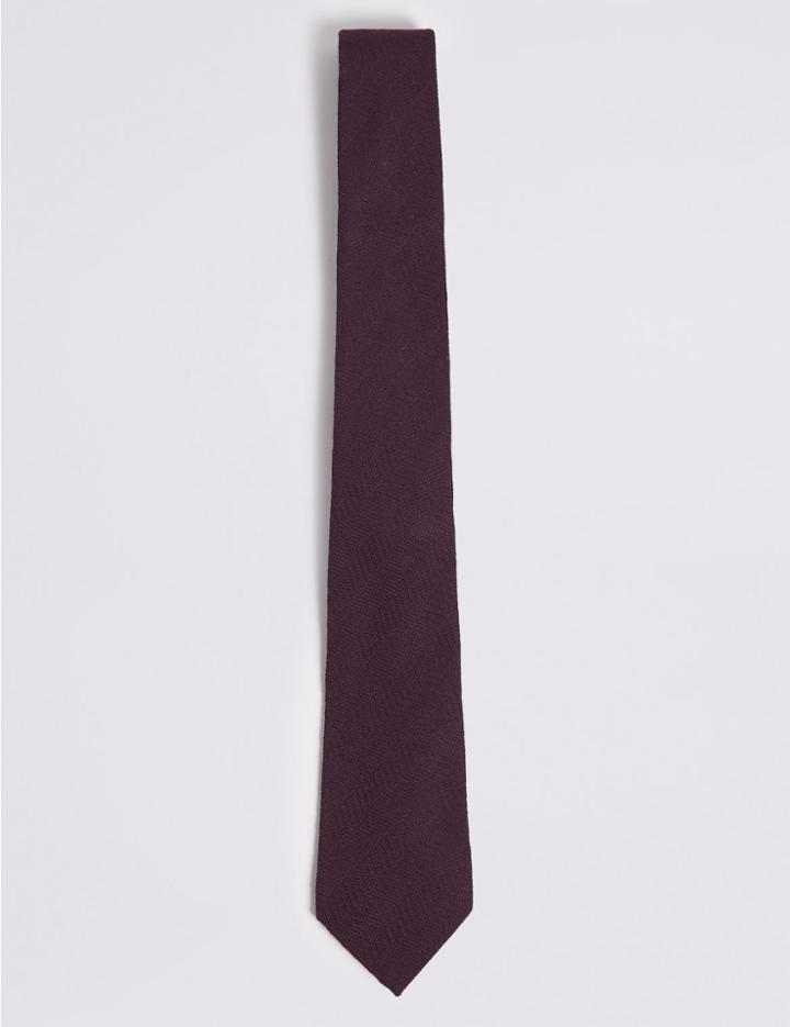 Marks & Spencer Wool Rich Tie Blackberry