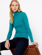Marks & Spencer Cotton Rich Fitted Top Rich Aqua