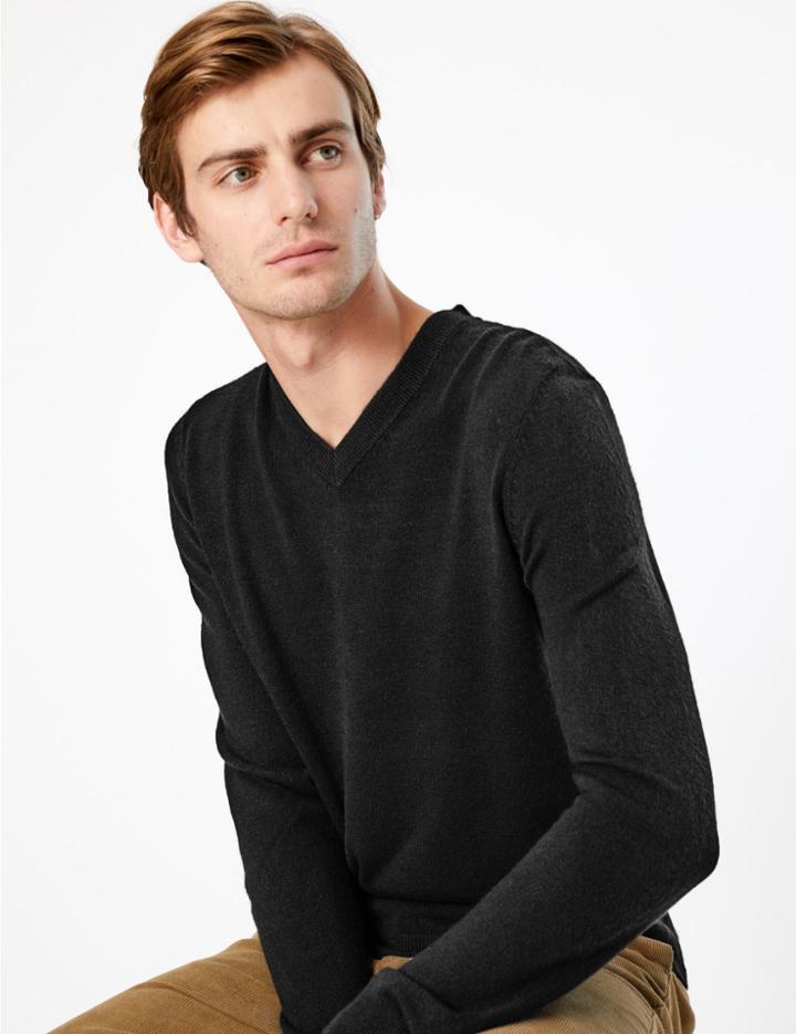 Marks & Spencer V Neck Jumper Black