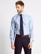 Marks & Spencer Pure Cotton Easy To Iron Regular Fit Shirt Sky Blue